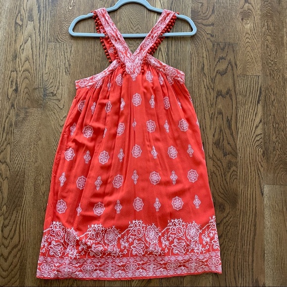 LOFT Swing Halter V-neck Embroidered like Print Size S - Picture 3 of 10
